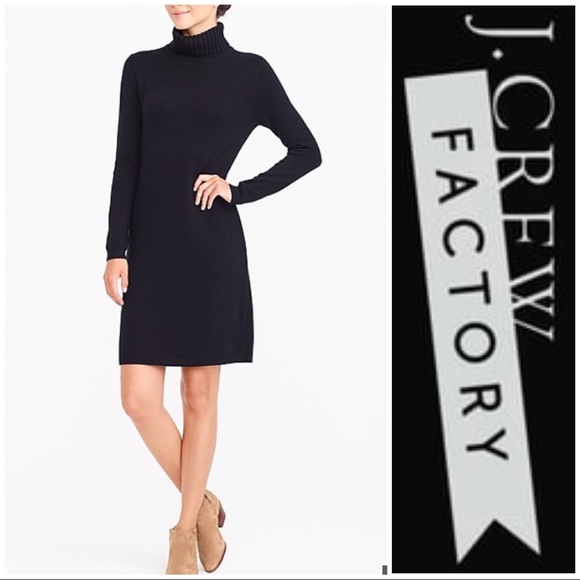 Long Sleeve Black Turtleneck Sweater Dress
